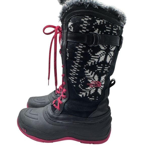 The North Face Women's Black and Pink Winter Boots - Size 7.5 - Picture 5 of 11